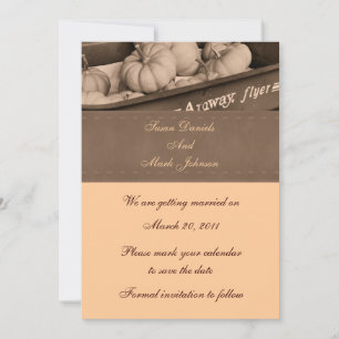 Sepia Indian Maj, blomsterbröllop Spara datum Datumet