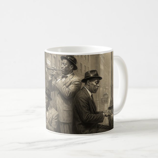 Sepia Jazz Soul Vibe Kaffemugg (Framsida höger)