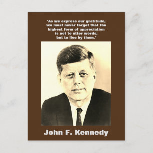 Sepia JFK John F. Kennedy Quote Motivational Vykort