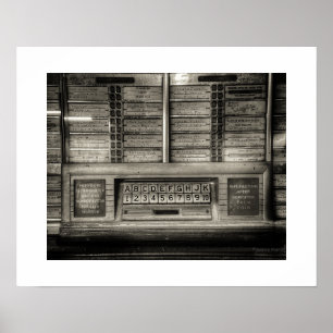 Sepia Jukeboxaffisch tryck
