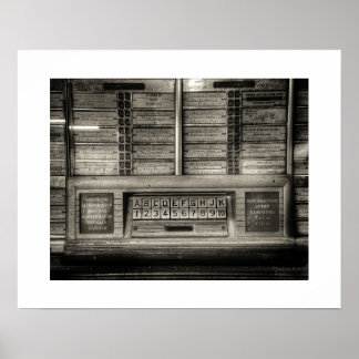 Sepia Jukeboxaffisch tryck