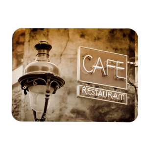 Sepia kafé skylt, Paris, Frankrike Magnet
