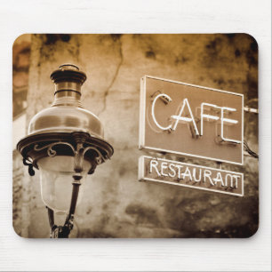 Sepia kafé skylt, Paris, Frankrike Musmatta