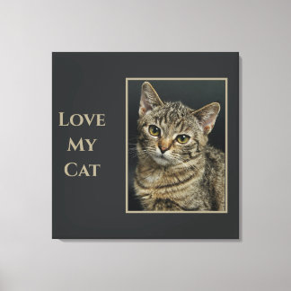 Sepia Kärlek my Cat med Photo Canvastryck