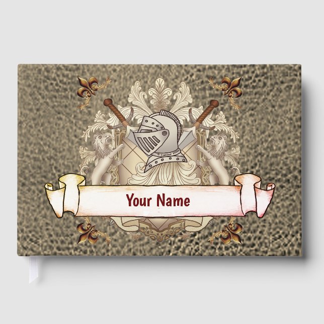 Sepia knight Shield-efternamn Gästböcker (Framsida)