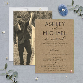 SEPIA KRAFT TYPOGRAPHY Reception Endast Photo Inbjudningar