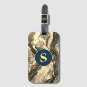 Sepia Liquid Bläck Tones, Monogram Spela resgods T Bagagebricka