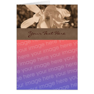 Sepia Magnolia Flower-fotokort Hälsningskort