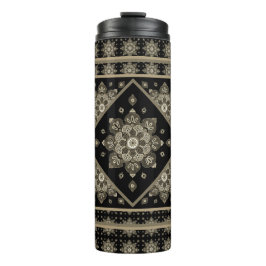 Sepia Medallions om svart termisk tumlare