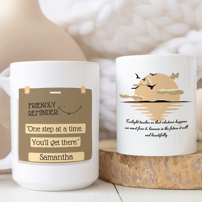 Sepia Motivational Inspirational Quote and Satt Mugg (Skapare uppladdad)