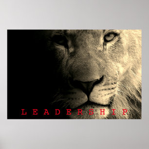 Sepia Motivations Ledarskap Kung Lion Poster