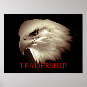 Sepia Motiverande Leader Eagle Öga Poster