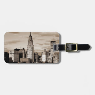 Sepia New York City Bläck Sketch Bagagebricka
