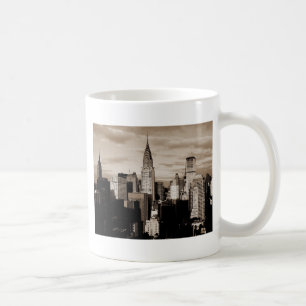 Sepia New York City Bläck Sketch Kaffemugg