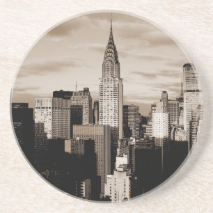 Sepia New York City Bläck Sketch Underlägg