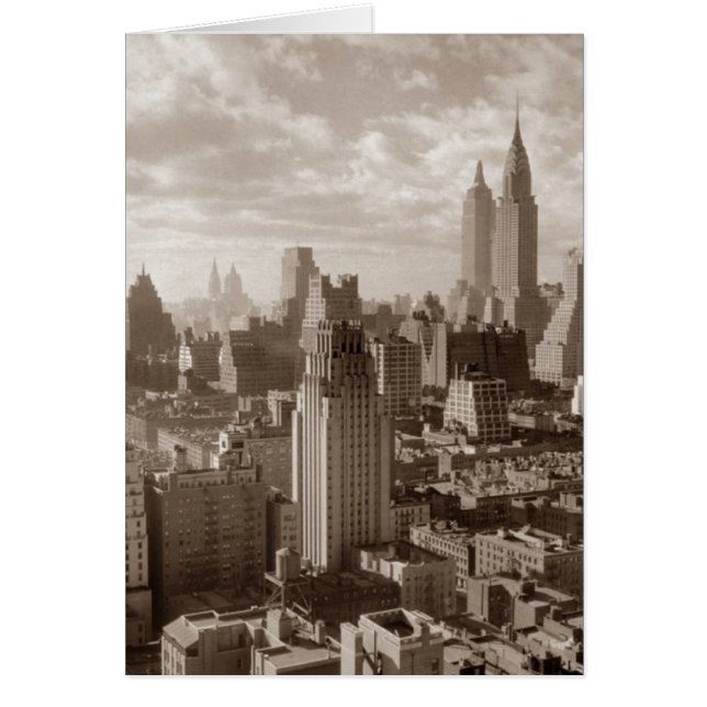 Sepia New York City Hälsningskort (Framsidan)