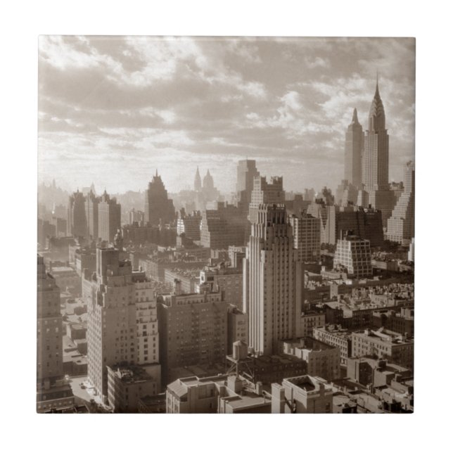Sepia New York City Kakelplatta (Framsidan)