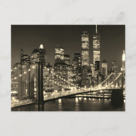 Sepia New York City-natt Vykort