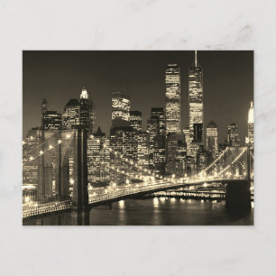 Sepia New York City-natt Vykort