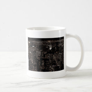 Sepia New York City Night Skyline Kaffemugg
