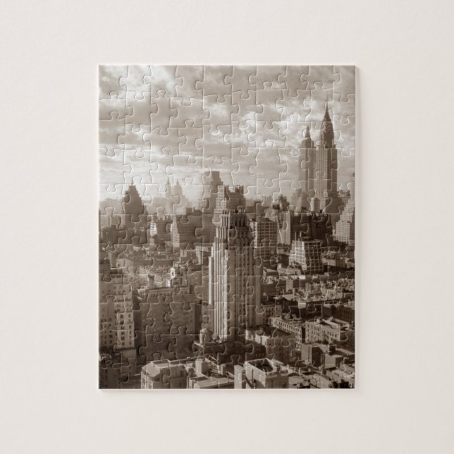 Sepia New York City Pussel (Vertikal)