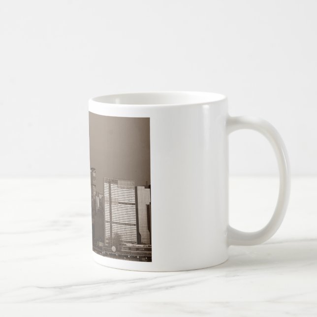 Sepia New York City Skyline Kaffemugg (Höger)