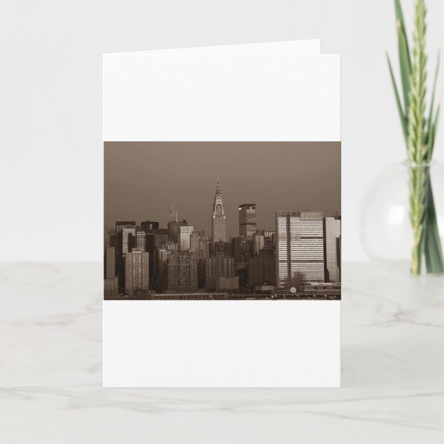 Sepia New York City Skyline Kort (Framsida)