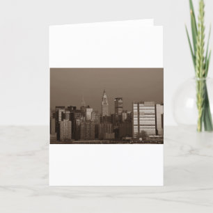 Sepia New York City Skyline Kort