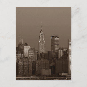 Sepia New York City Skyline Vykort