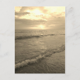 Sepia oceansolnedgång vykort