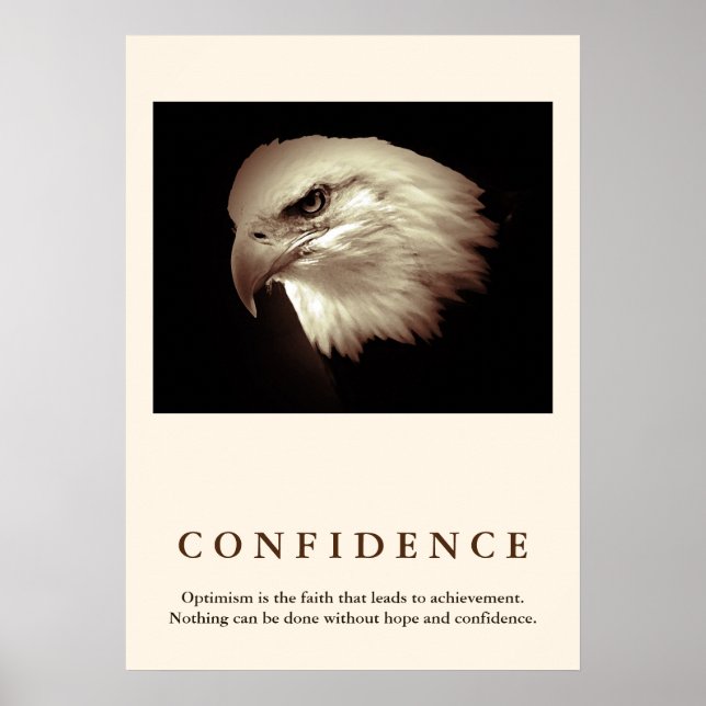 Sepia Örn Motivational Confidence Quote Poster (Framsidan)