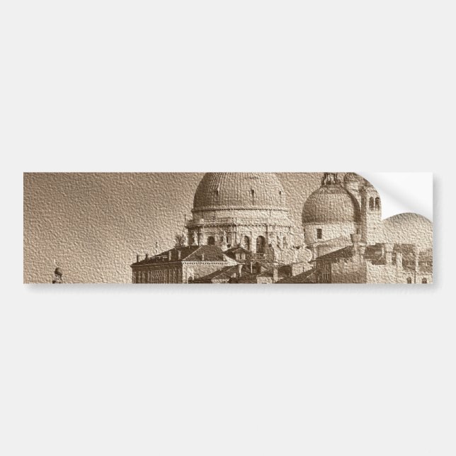 Sepia Papper Effect Venice Grand Canal Bildekal (Framsidan)