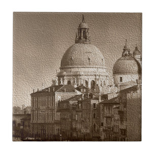 Sepia Papper Effect Venice Grand Canal Kakelplatta