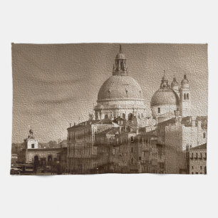 Sepia Papper Effect Venice Grand Canal Kökshandduk