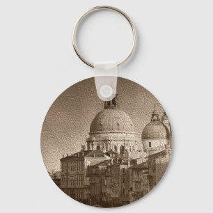 Sepia Papper Effect Venice Grand Canal Nyckelring
