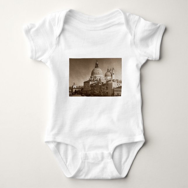 Sepia Papper Effect Venice Grand Canal T-shirt (Framsida)