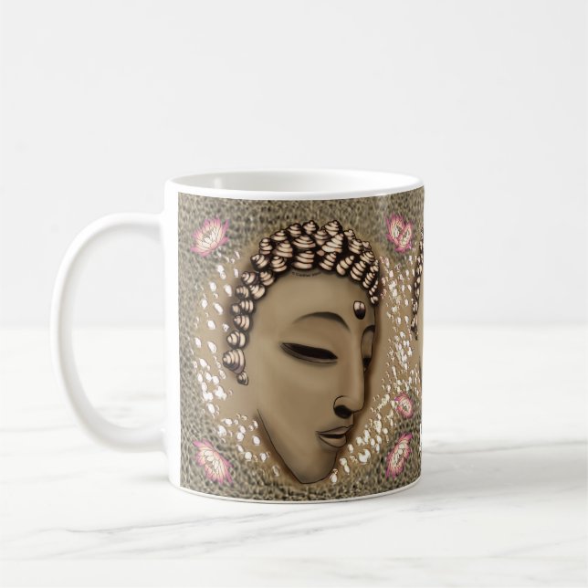Sepia Peace Buddha Kaffemugg (Vänster)