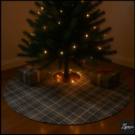 Sepia Plaid Vintage Tartan Taupe Check Julgransmatta Borstad Polyester