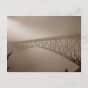 Sepia Postcard-bryggan försvinner från Mist Travel Vykort
