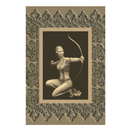 Sepia Poster med Artemis Sculpture Perfect Poster