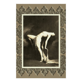 Sepia Poster med Vintage Dancer Perfect Poster