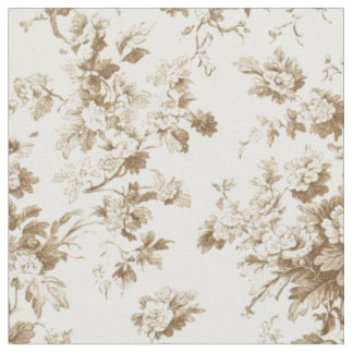 Sepia Ros Gren Toile Mönster Tyg