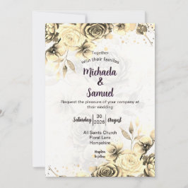Sepia Rose - Bröllopsinbjudan Inbjudningar