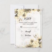 Sepia Rose - RSVP-kort