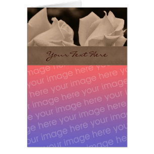 Sepia Rosenknopps Blommigt Photo Card Hälsningskort