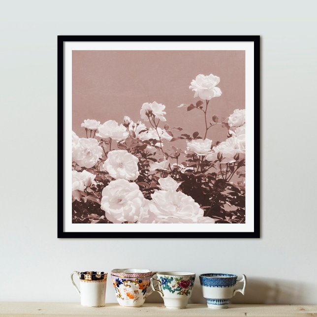 Sepia Roses Floral Garden Photo Art Print Poster (Skapare uppladdad)