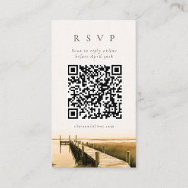 Sepia Script Marsh Lowcountry QR-kod RSVP-kort Tilläggskort