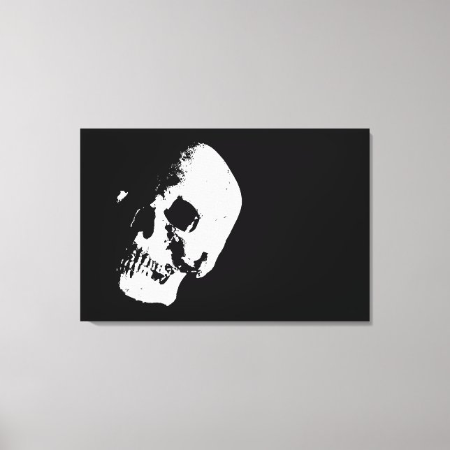 Sepia Skull-popup-teckning, packad kanvas - 3 kanv (Framsida)