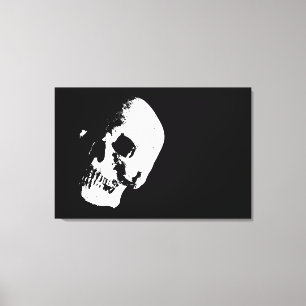 Sepia Skull-popup-teckning, packad kanvas - 3 kanv