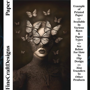 Sepia Snöre & Butterflies Blindfold CR7 Craft Papp